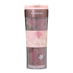 New Starbucks Sakura Stainless Insulated Create Your Own Doodle Hologram Tumbler